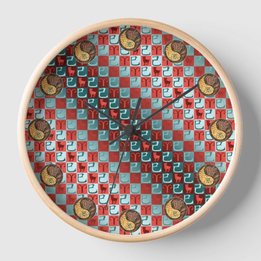 おひつじ座と戊辰 壁時計 (正面)