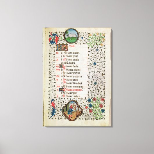 おひつじ座と木を切り倒す男 キャンバスプリント (正面)