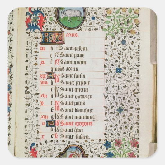 おひつじ座と木を切り倒す男 スクエアシール (正面)