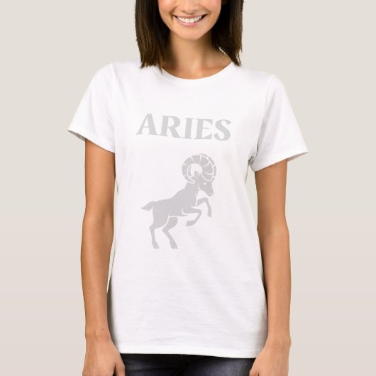 おひつじ座のゾディアックシンボル ミニマル占星術アート Tシャツ (正面)