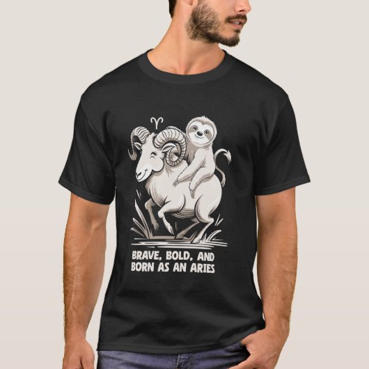おひつじ座のゾディアックソス勇敢で大胆なおひつじ座生まれ Tシャツ (正面)