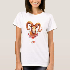おひつじ座のボヘミアンウォーターカラーTシャツ Tシャツ