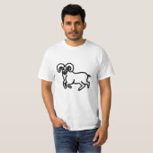 おひつじ座のラインマークのラムTシャツ – 強いおひつじ座のエネルギー Tシャツ (正面フル)