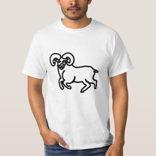 おひつじ座のラインマークのラムTシャツ – 強いおひつじ座のエネルギー Tシャツ (正面)