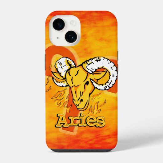 おひつじ座のラム座の黄道十二星座の火のサイン iPhoneケース (裏面)