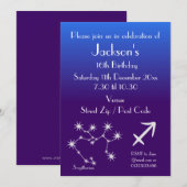 おひつじ座の個性的なギャラクシーパーティー招待状 招待状 (正面/裏面)