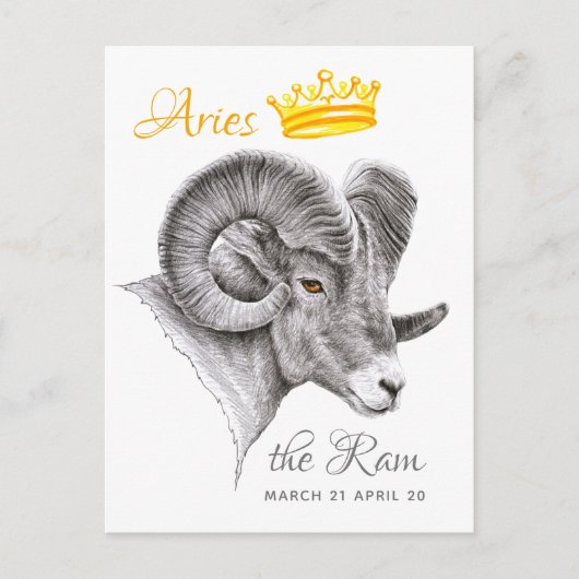 おひつじ座の動物、コルンラムの王の美術 ポストカード (正面)