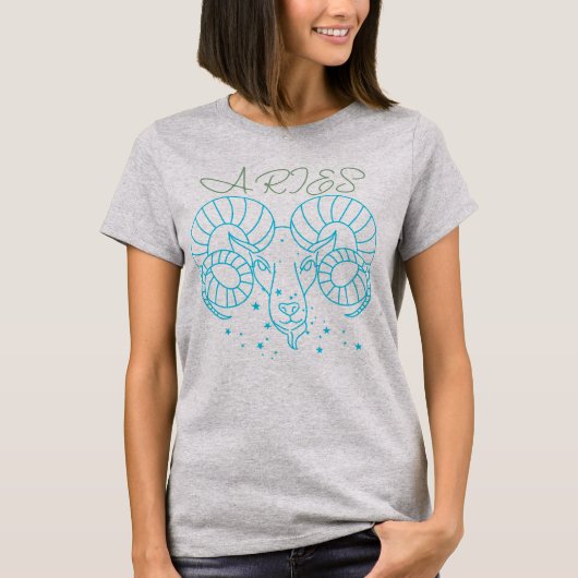 おひつじ座の女の子のための大胆なTシャツ: 情熱的な星座 Tシャツ (正面)