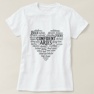 おひつじ座の女性向けTシャツ|ワードクラウドデザイン Tシャツ