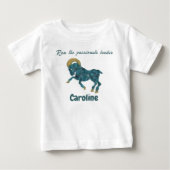 おひつじ座の子供用印象派Tシャツ(名入れ可) ベビーTシャツ (正面)