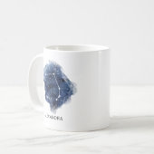 おひつじ座の星座とカスタムネーム コーヒーマグカップ (正面左)