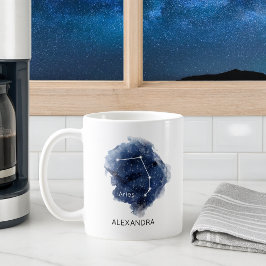 おひつじ座の星座とカスタムネーム コーヒーマグカップ