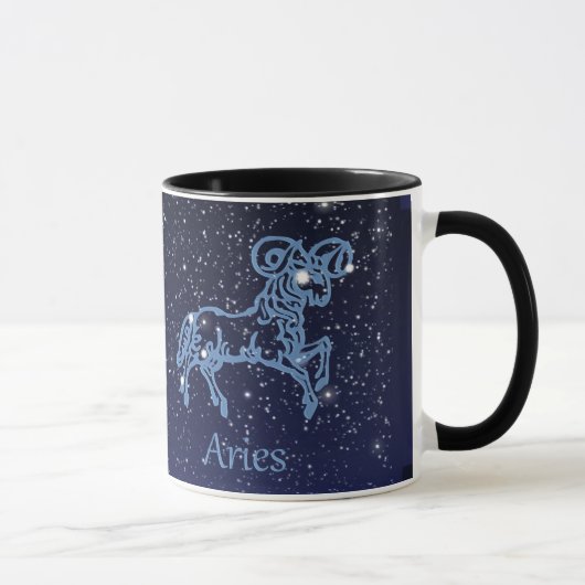 おひつじ座の星座と星 マグカップ (右)