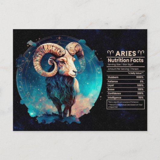 おひつじ座の誕生日ポストカード ポストカード (正面)