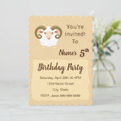 おひつじ座の誕生日招待状 招待状 (スタンド正面)