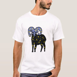 おひつじ座ギャラクシー ラムTシャツ - 激しいおひつじ座のエネルギー Tシャツ