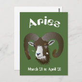 おひつじ座3月21日~4月20日ポストカルテ ポストカード (正面/裏面)