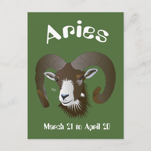 おひつじ座3月21日~4月20日ポストカルテ ポストカード (正面)