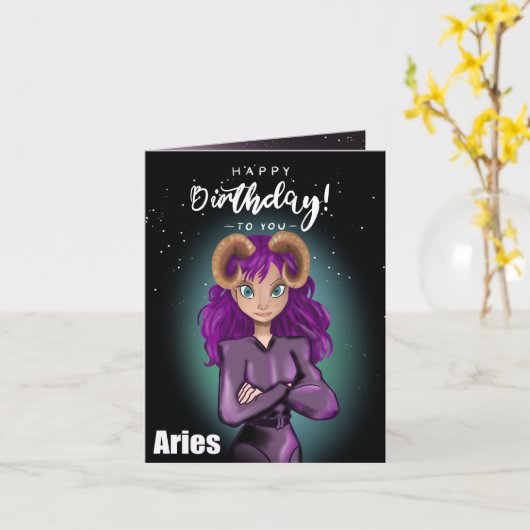 おひつじ座 カード (黄色い花)