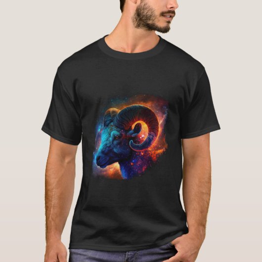 おひつじ座 ゾディアックスタサイン ベーシックTシャツ Tシャツ (正面)