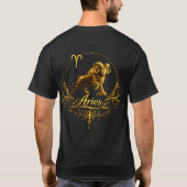 おひつじ座 ユニークな星座デザイン Tシャツ (裏面)