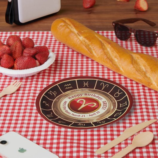 おひつじ座 – ラム記占星術の号 ペーパープレート (ピクニック)