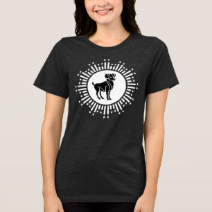 おひつじ座 ラム コズミックスターバーストデザイン トライブレンドTシャツ