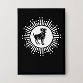 おひつじ座 ラム コズミックスターバーストデザイン 缶バッジ (正面)