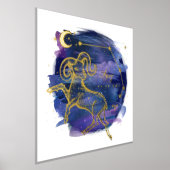 おひつじ座 ラム 十二星座 カスタム 誕生日 箔ポスター (レイダウン)