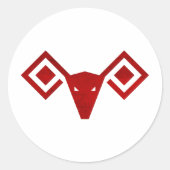 おひつじ座 動物 占星術 ラウンドシール (正面)