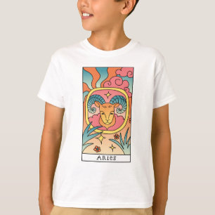 おひつじ座〔占星術の〕十二宮図サイン抽象芸術アートヴィンテージ Tシャツ