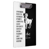 おひつじ座〔占星術の〕十二宮図 – 白黒クリップボードに署名 クリップボード (右)