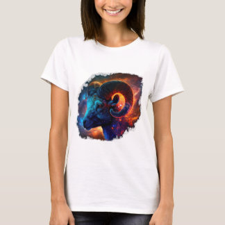 おひつじ座 女性用ベーシックTシャツ Tシャツ