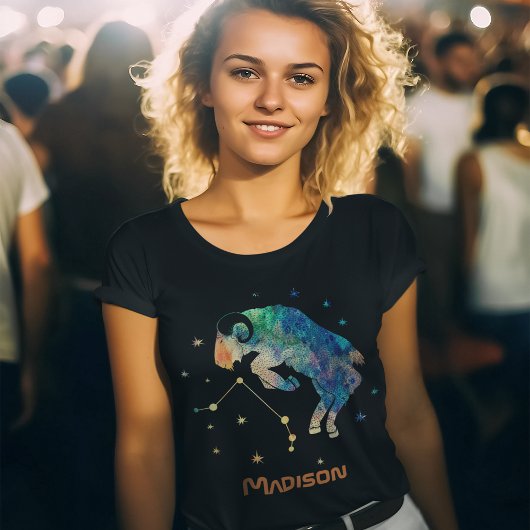 おひつじ座 星座 ゾディアック 水彩 星 ギャラクシー Tシャツ