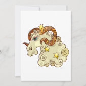 おひつじ座 星座 羊 彩色 占星術 招待状 (正面)