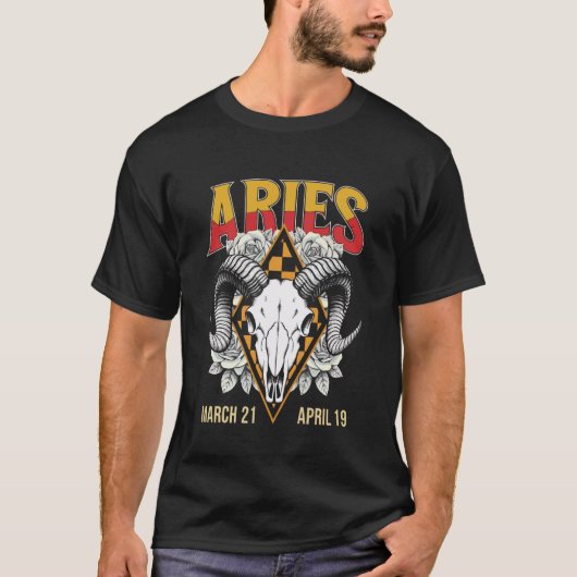 おひつじ座 星座 誕生日 ホロ Tシャツ (正面)