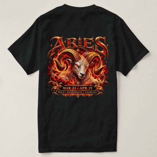 おひつじ座 Tシャツ (デザイン裏面)