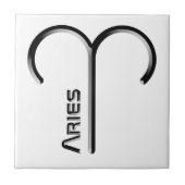 おひつじ、〔占星術の〕十二宮図標識の抽象デザイン、 タイル (正面)