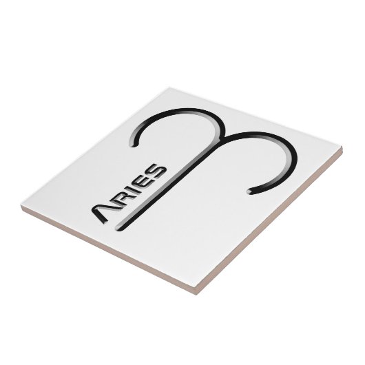 おひつじ、〔占星術の〕十二宮図標識の抽象デザイン、 タイル (側面)