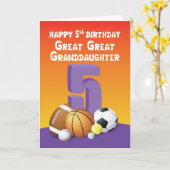 おひめさま5歳の誕生日スポーツボール カード (黄色い花)