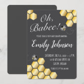 おひよ～！ハチをテーマにしたベビーシャワーの招待状 招待状 (正面/裏面)