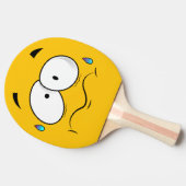 おびえた黄色の絵文字 卓球ラケット (横)