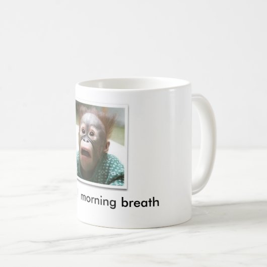 おびえ猿、EWW!! カスタマイズ朝の呼吸- コーヒーマグカップ (正面右)