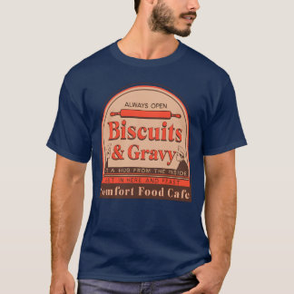 おふざけカフェのビスケットとグレイビーソース 楽しい Tシャツ