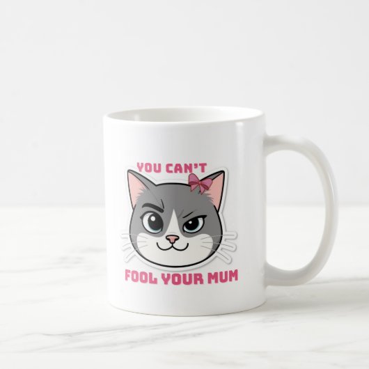 おふざけ猫マグ お母さん騙せない コーヒーマグカップ (右)