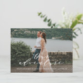 おふたりの冒険 保存日付 フォト アナウンスメント 招待状 (スタンド正面)