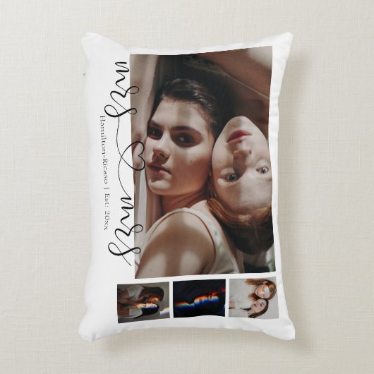 おふたりの写真で作るハート型 ゲイ レズビアン 結婚記念 クッション (正面(垂直))