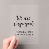 おふたりの名前と日付を美しいカリグラフィーで アクリル招待状 (インサイチュ (ポータブル))