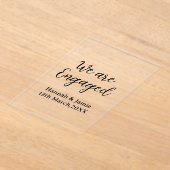 おふたりの名前と日付を美しいカリグラフィーで アクリル招待状 (レイダウン)