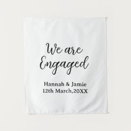 おふたりの名前と日付を美しいカリグラフィーで タペストリー